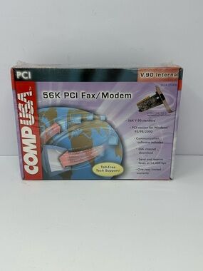 NEW! COMP USA 274406 56k PCI Fax/Modem Sealed V.90 Internal U9